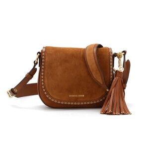 Michael Kors Brooklyn Medium Brown Saddle Crossbody Bag | MSRP $348